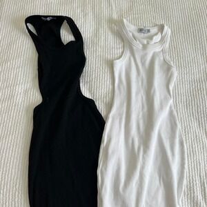 Two Beginning Boutique bodycon ribbed tank mini dresses